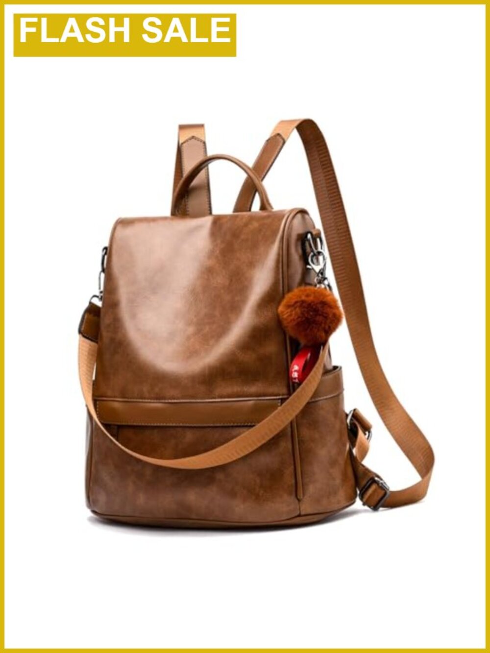Women's PU Leather Anti-theft Backpack Purse 3-in-1 Tote Shoulder Satchel